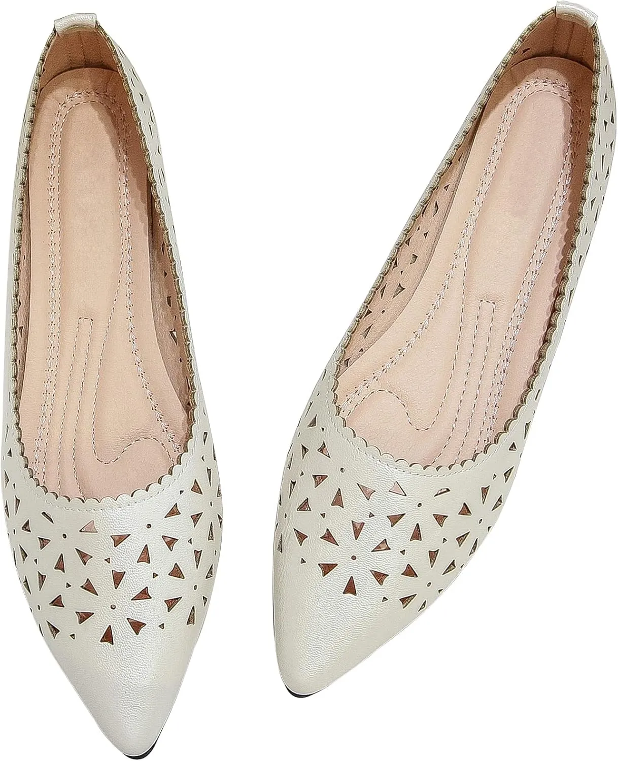SAILING LU Flats Shoes for Women Breathable Sandals Women's Flats Pointed Toe Loafers with Eyelets