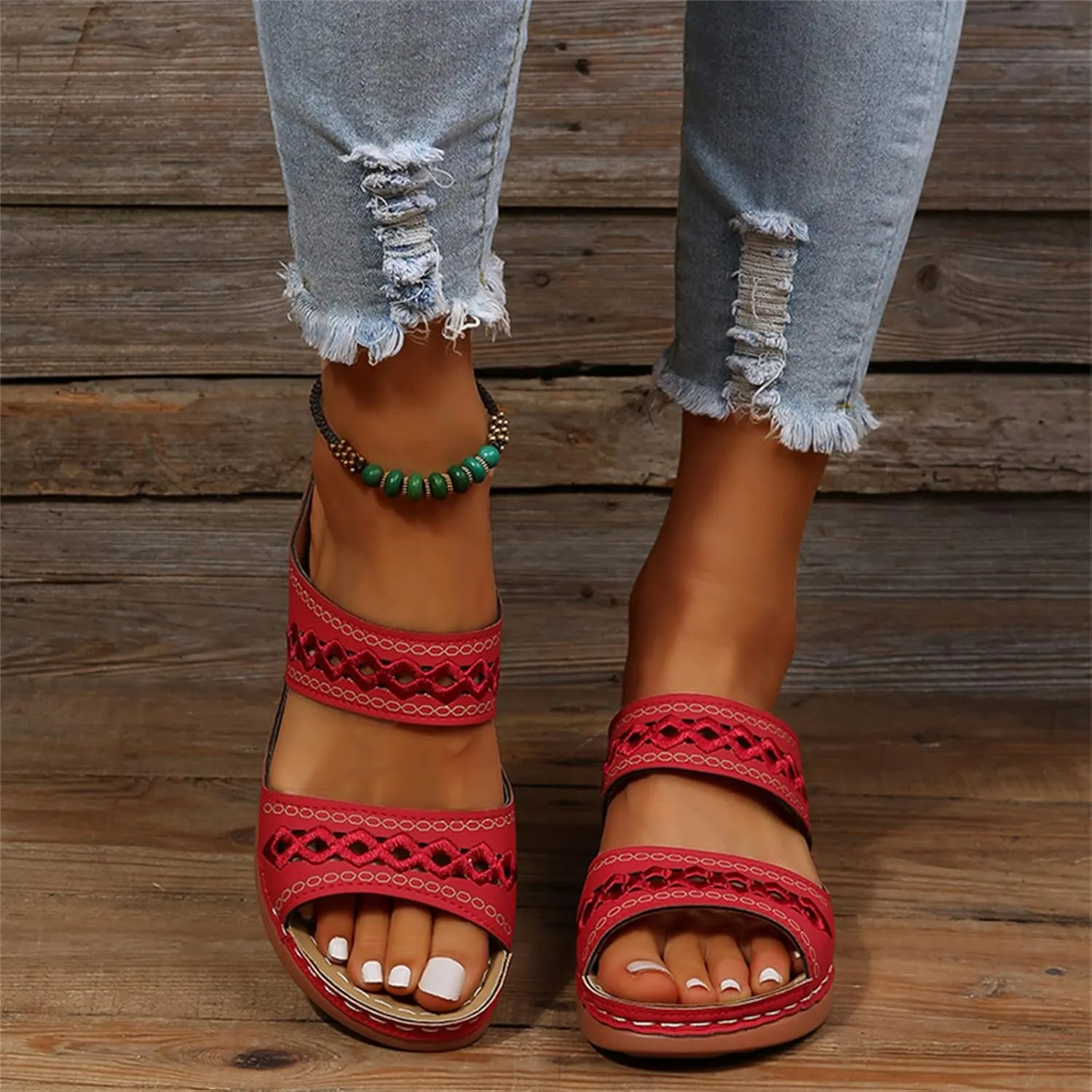 Sandals Women Dressy Summer Flat Island Cute Casual Beach Shoes Orthotic Flip Flops Slides Orthopedic Slippers 2025