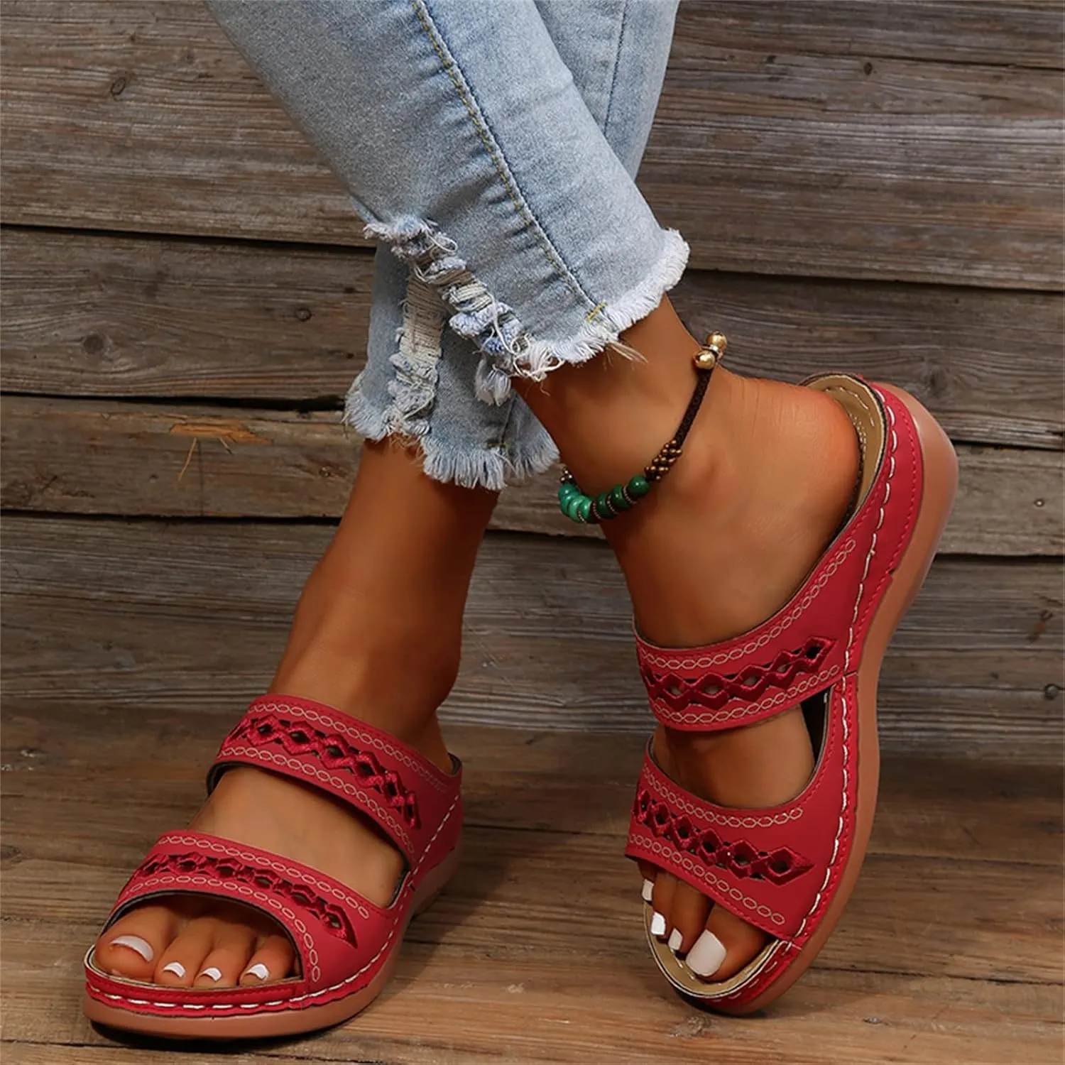 Sandals Women Dressy Summer Flat Island Cute Casual Beach Shoes Orthotic Flip Flops Slides Orthopedic Slippers 2025