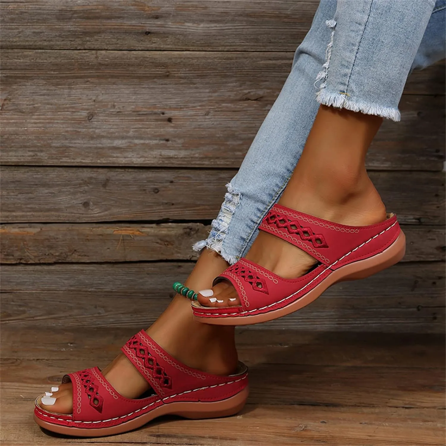 Sandals Women Dressy Summer Flat Island Cute Casual Beach Shoes Orthotic Flip Flops Slides Orthopedic Slippers 2025