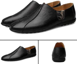 Santimon Men's Winter Loafers - Slip on Indoor Warm Mules Waterproof Outdoor Slipper Shoes with Fur Lining