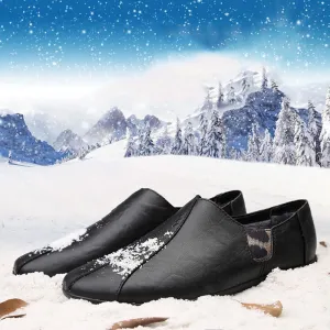 Santimon Men's Winter Loafers - Slip on Indoor Warm Mules Waterproof Outdoor Slipper Shoes with Fur Lining
