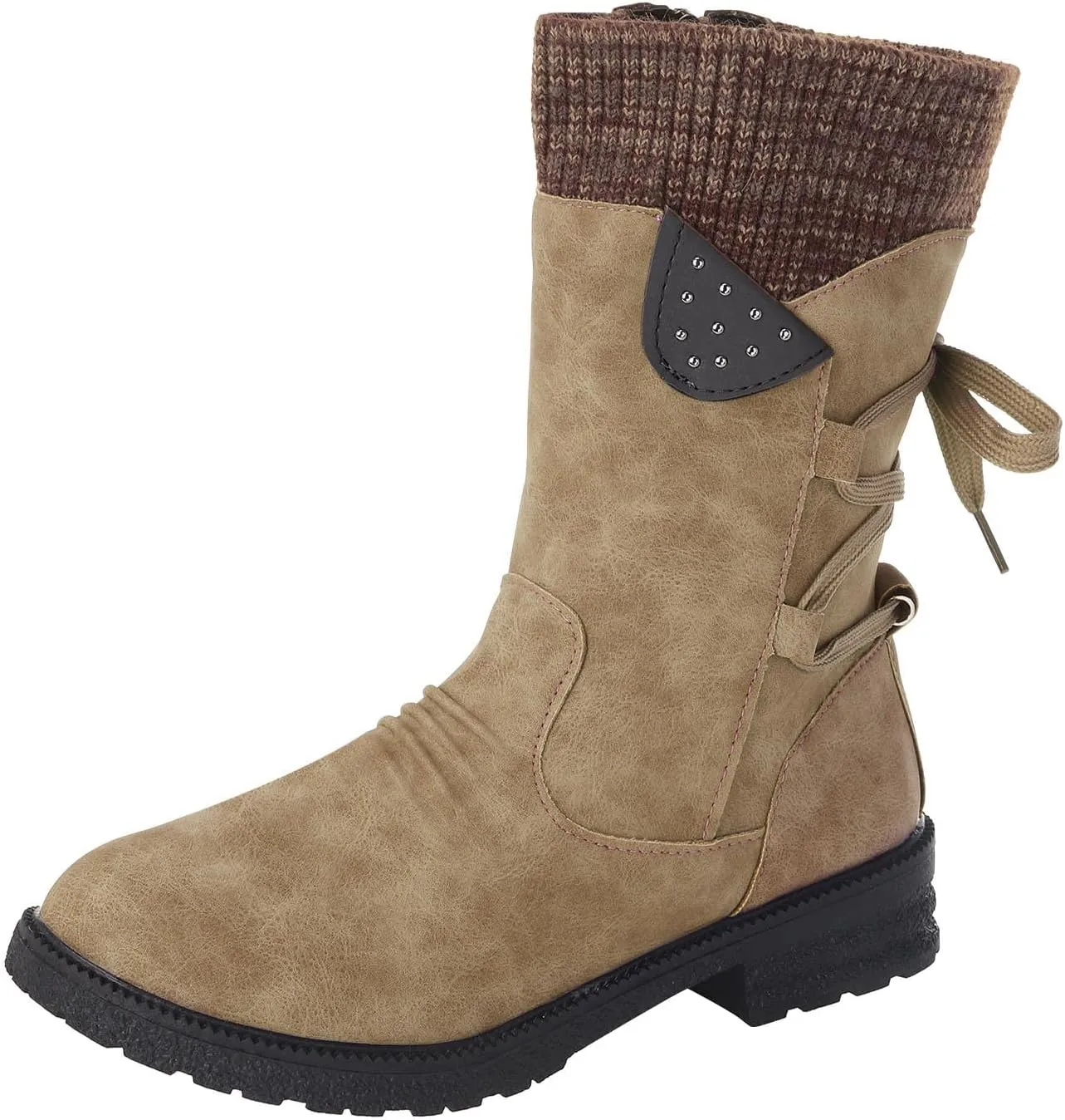 SBGMoSJ Slip on Winter Boots for Women Waterproof Womens 11.5 Extra Wide Width Non Slip Winter Boots Woman Boots Winter Short Womens Pull on Winter Boots 8.5 Waterproof Winter Boots Youth