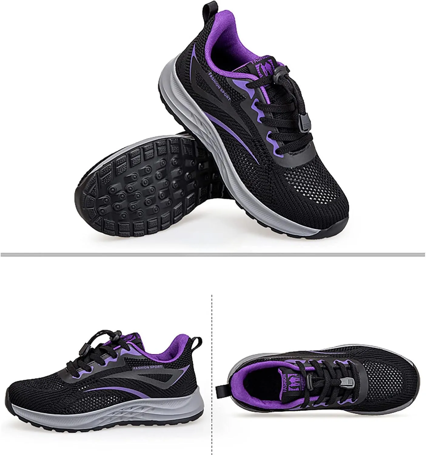 SBGMoSJ Womens Trail Running Shoes Wide Cute Black Sneakers for Women Extra Wide Slip On Shoes for Women Plantar Fasciitis Shoes Women Slip Ons Wide Tenis OrtopDicos para Mujeres