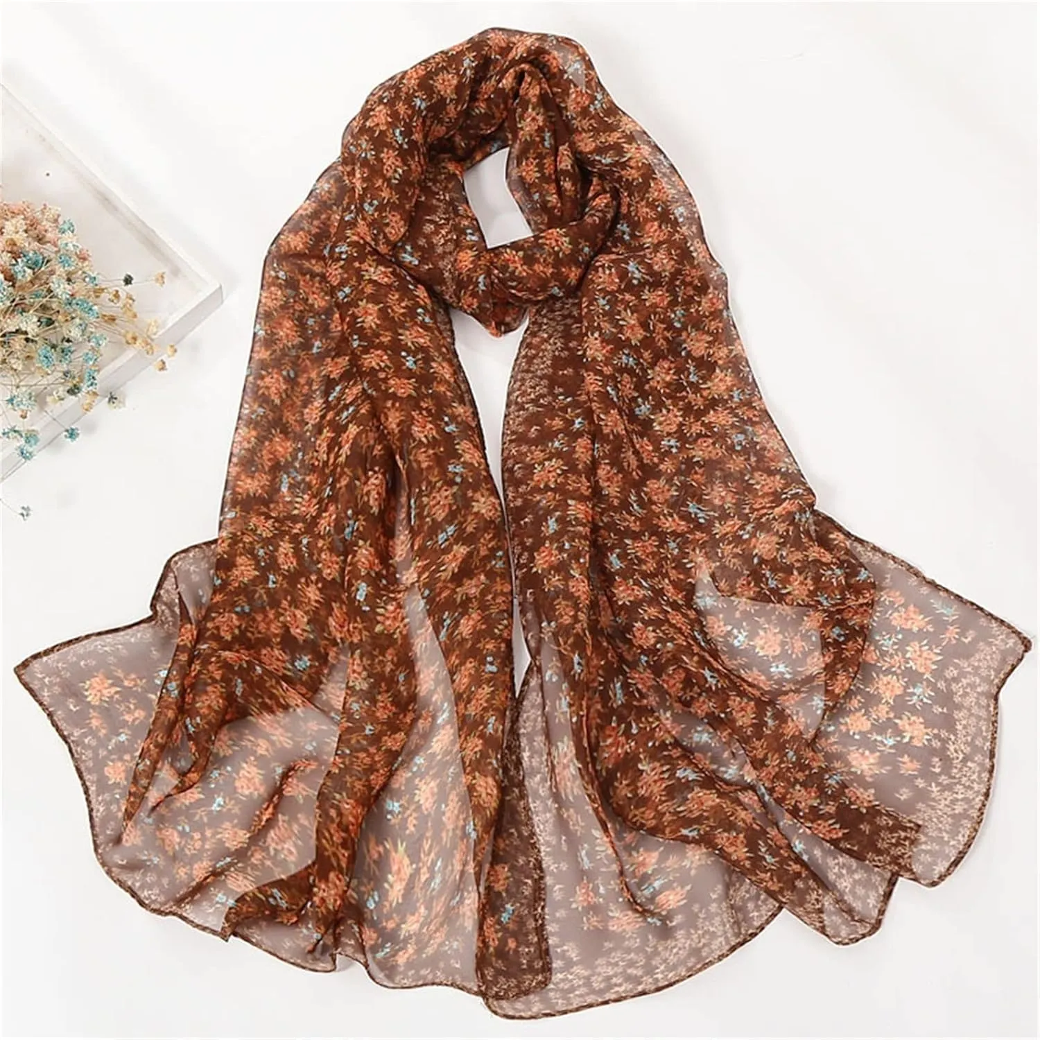 Scarf for Women Casual Lightweight Pashmina Scarves Fashion Multicolor Formal Shawl Wraps with Fringed Beads