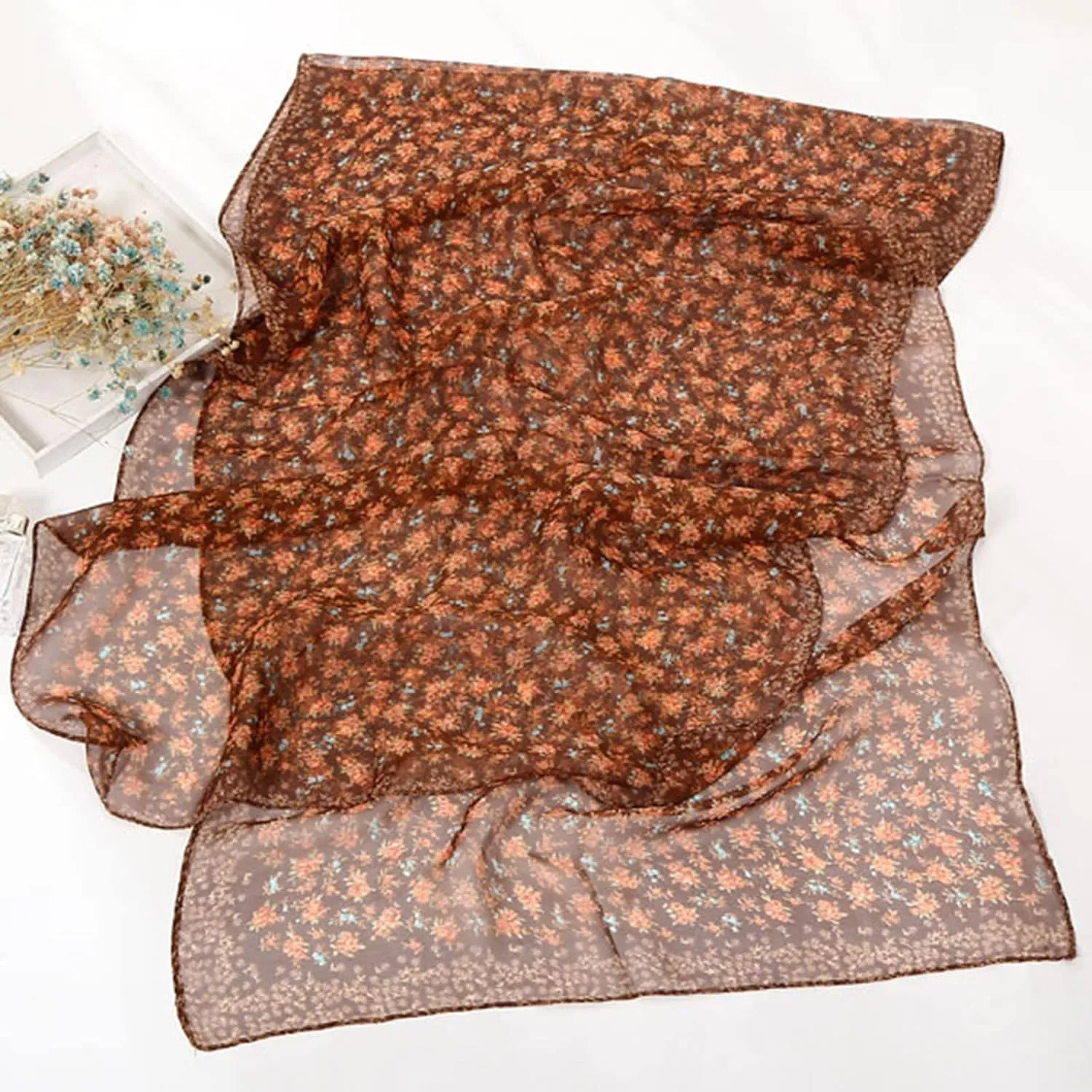 Scarf for Women Casual Lightweight Pashmina Scarves Fashion Multicolor Formal Shawl Wraps with Fringed Beads