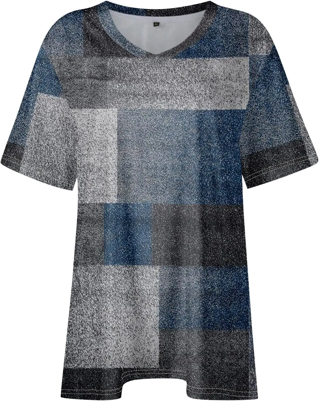 Short Sleeve Tops for Women Summer Plus Size Tops Tunic V Neck Shirts Soft Blouse Loose Clothing Business Casual