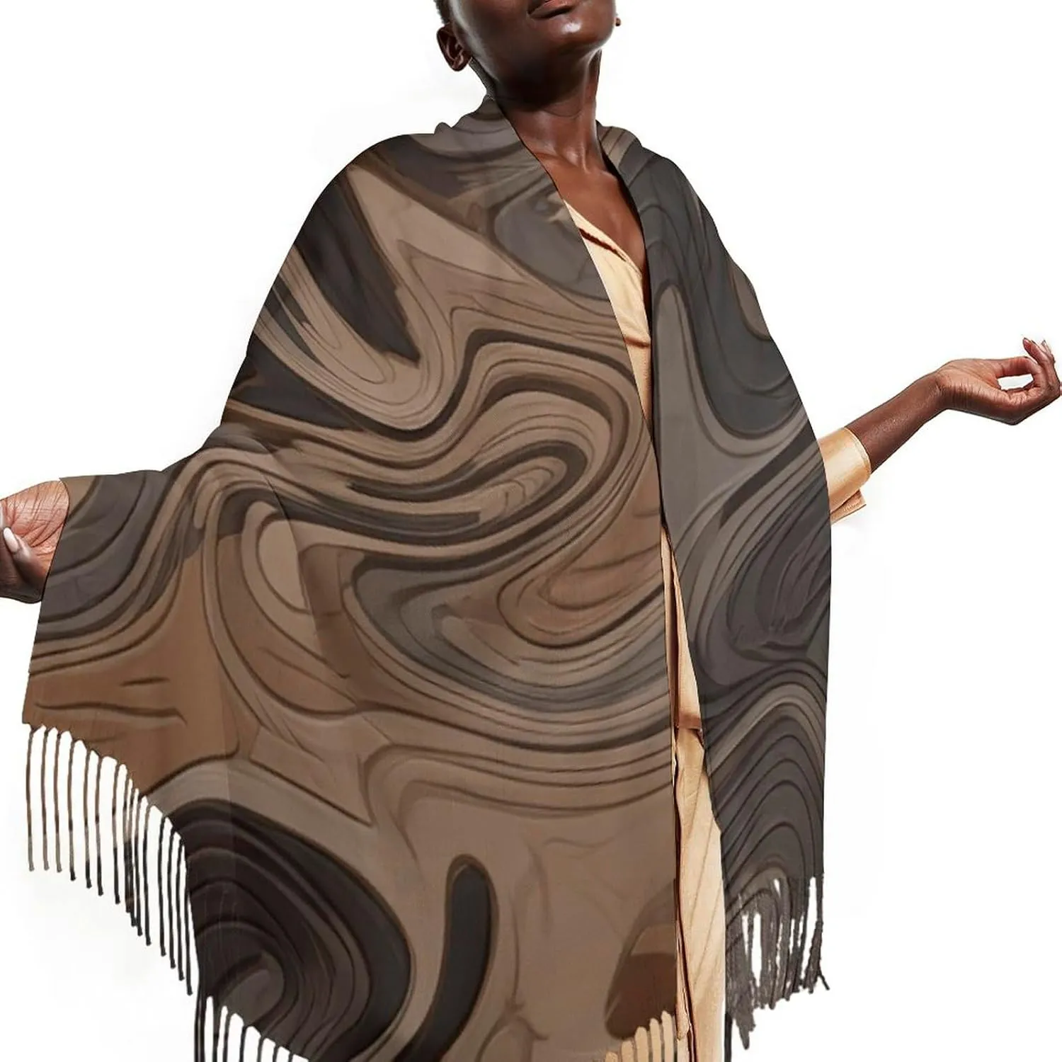 Sketch Style Vegetables Scarf for Women Warm Soft Scarves Fashion Fringed Shawl Casual Tassel Blanket Scarf