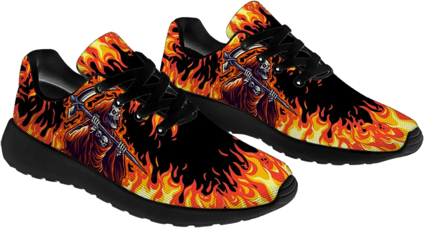 Skull Shoes for Men Women Lightweight Comfort Running Tennis Walking Sneakers Gifts for Him Her