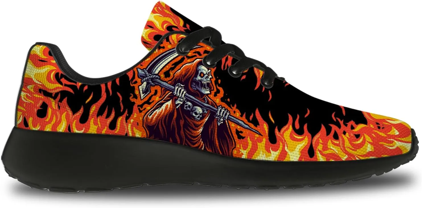 Skull Shoes for Men Women Lightweight Comfort Running Tennis Walking Sneakers Gifts for Him Her