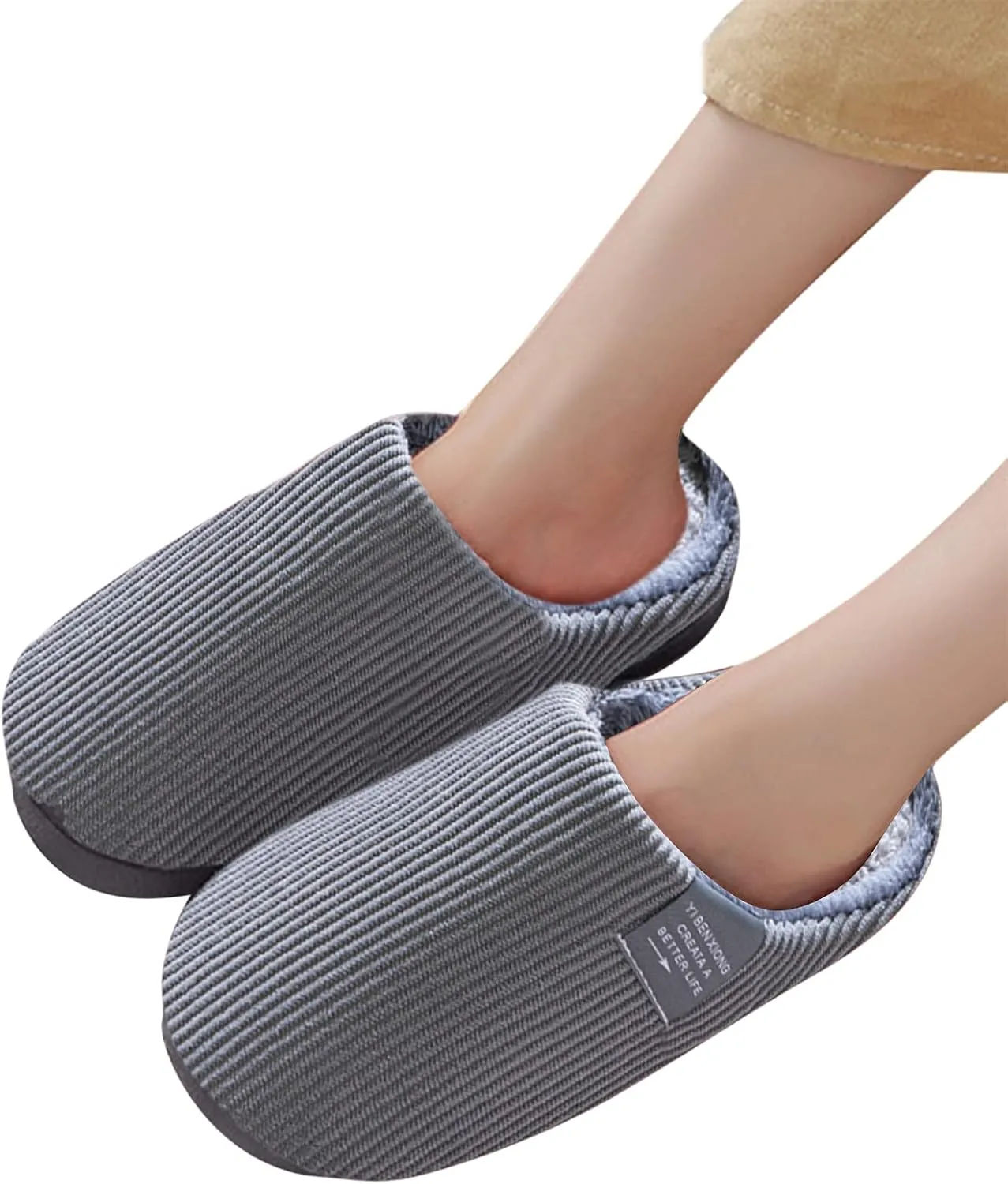 Slippers for Women Indoor Outdoor Non Slip Women House Shoes with Support Winter Slippers for Men Black Warm Slippers for Women Cute Ugly Christmas Sweater for Women Gifts for Husband 2023