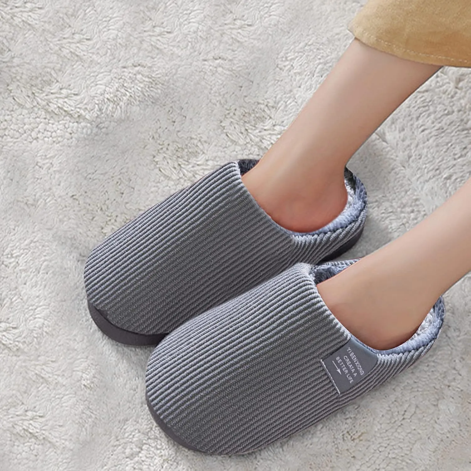 Slippers for Women Indoor Outdoor Non Slip Women House Shoes with Support Winter Slippers for Men Black Warm Slippers for Women Cute Ugly Christmas Sweater for Women Gifts for Husband 2023