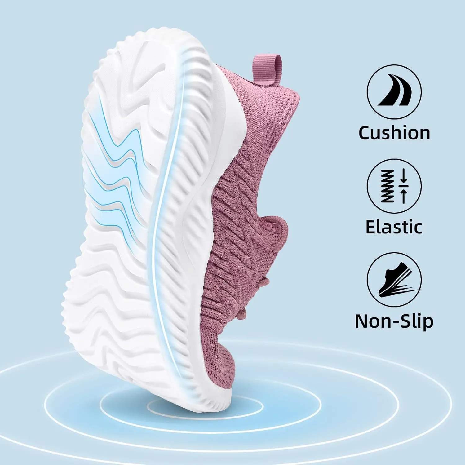 Slow Man Womens Walking Tennis Shoes Fashion Slip on Comfortable Lightweight Memory Foam Athletic Casual Sneakers for Running Gym Workout Nurse