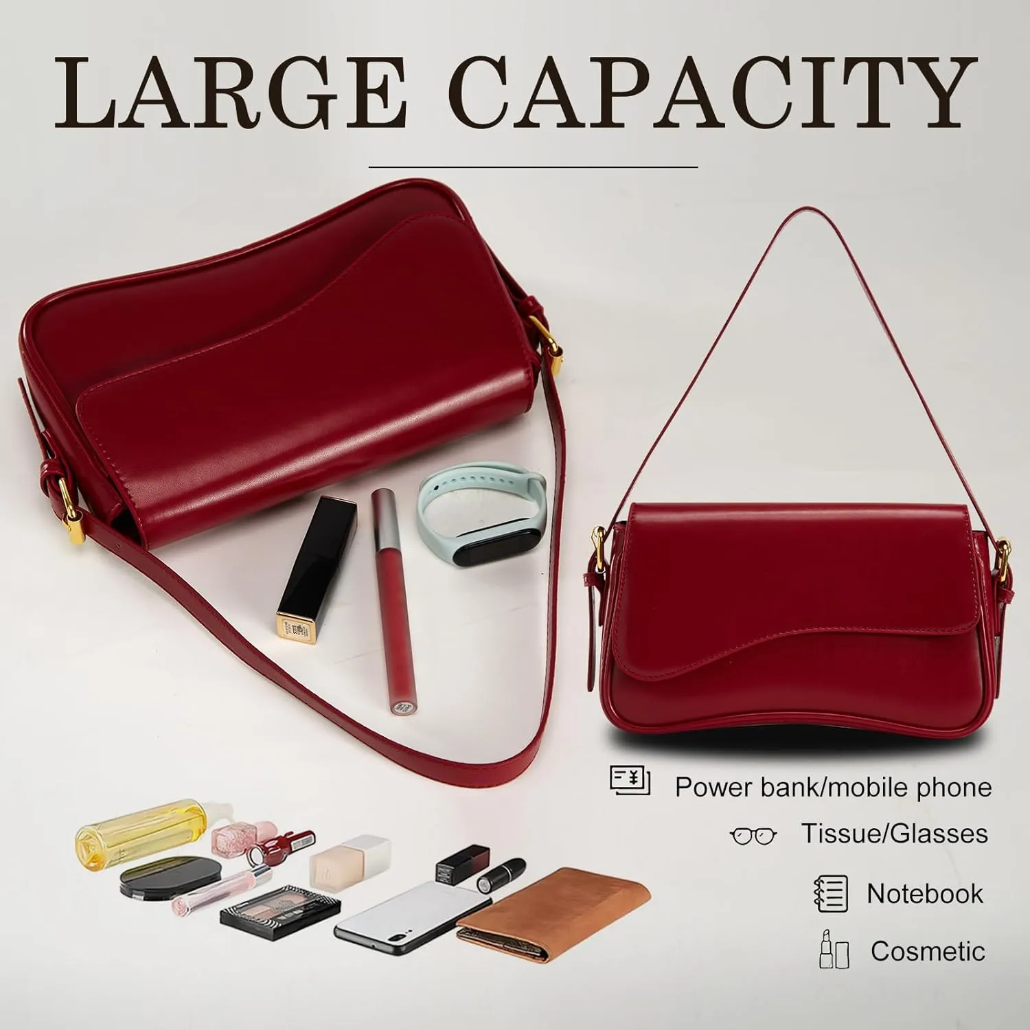Small Shoulder Bags for Women,Crossbody Purses,Retro Vegan Leather Tote Handbag, Clutch Hobo Purse with Zipper