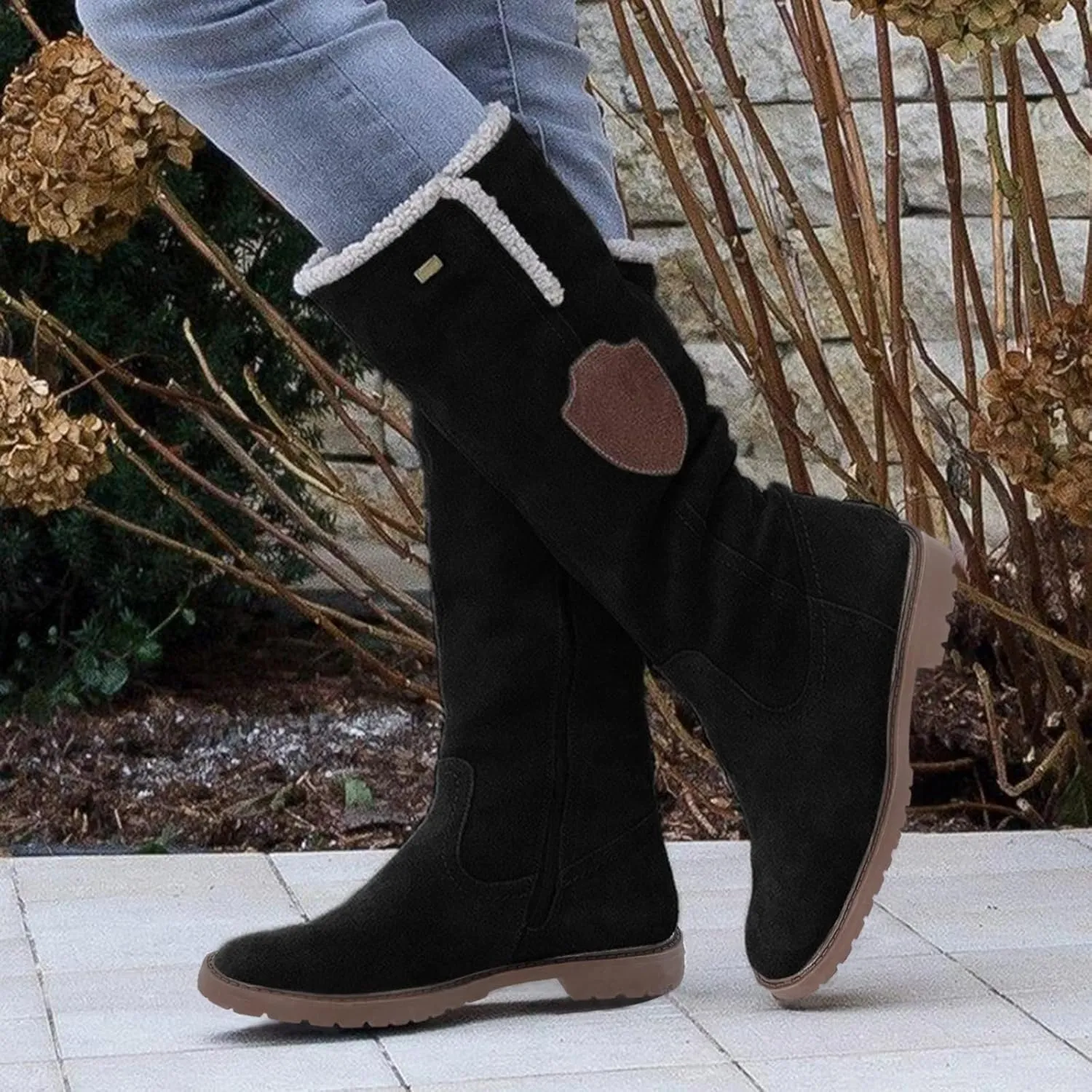 Snow Boots for Women Wide Width Snow Boots for Women Waterproof Size 11 Warm Winter Boots Women Brown Winter Boots for Women Leather Botas Negras Para Mujer Invierno