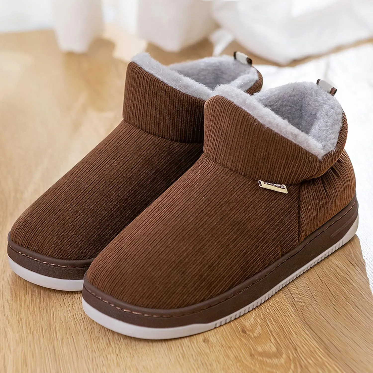 Snow Boots Men Warm Lined Footwear Waterproof Outdoor Comfort Winter Boots Slip on Ankle Booties Non-slip Climbing Shoes Hiking Boots