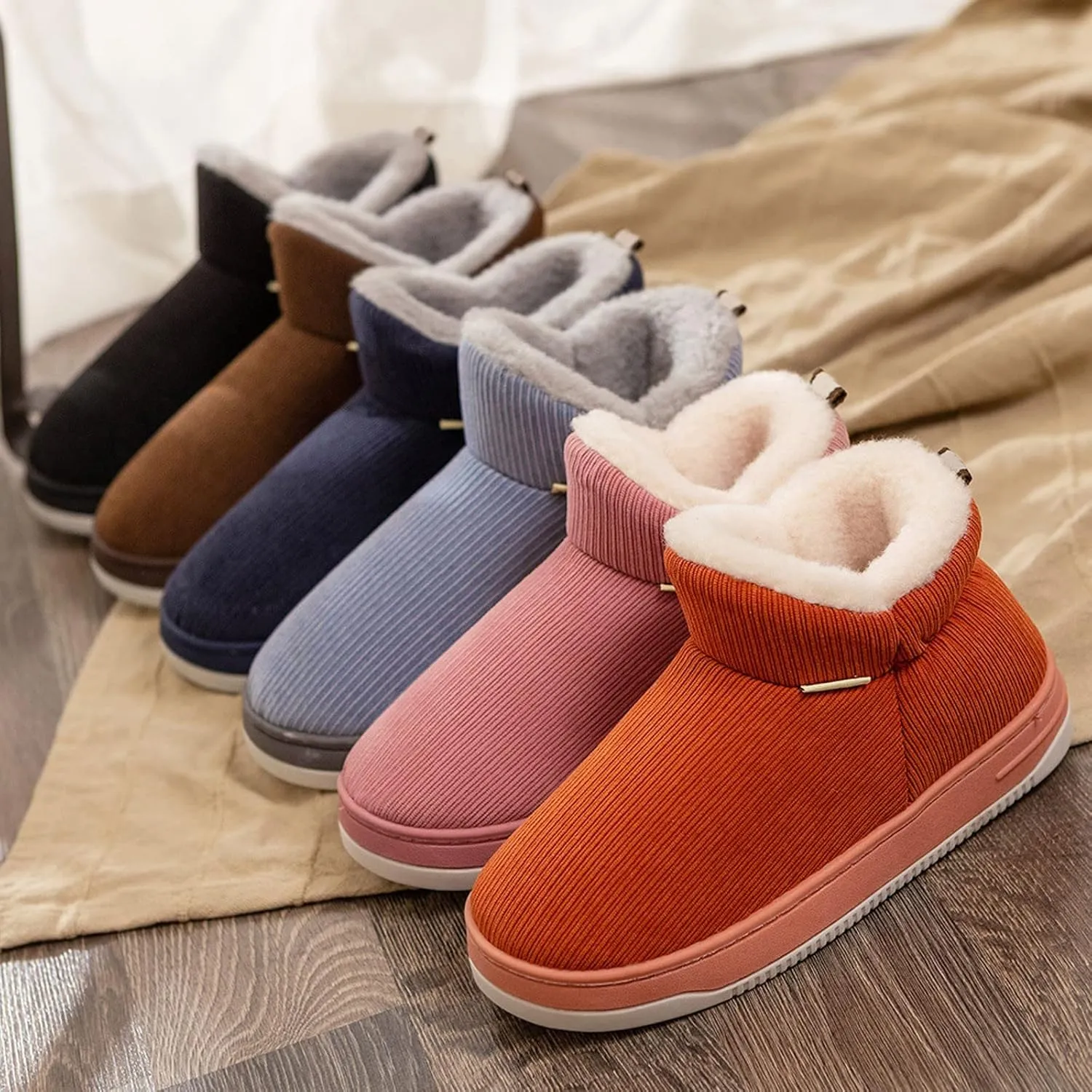 Snow Boots Men Warm Lined Footwear Waterproof Outdoor Comfort Winter Boots Slip on Ankle Booties Non-slip Climbing Shoes Hiking Boots