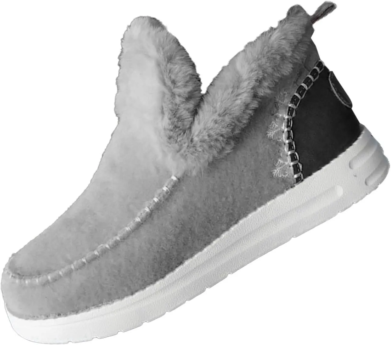 Snow Shoes For Men Non-Slip aterproof Fu Lined Ankle Booties Winter Walking Shoes For Men Slip On Shoes