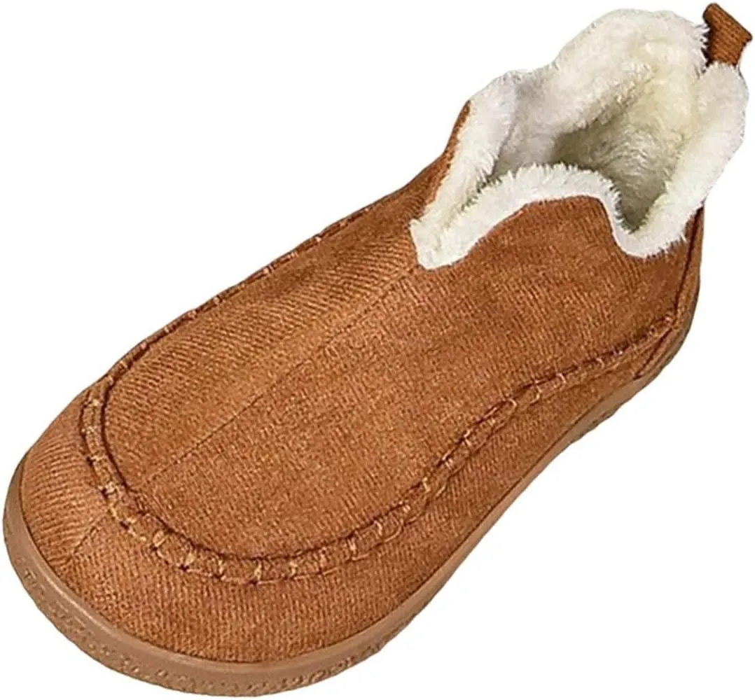 Snow Shoes For Men Non-Slip aterproof Plush Lined Ankle Booties Winter Walking Shoes For Men Slip On Shoes