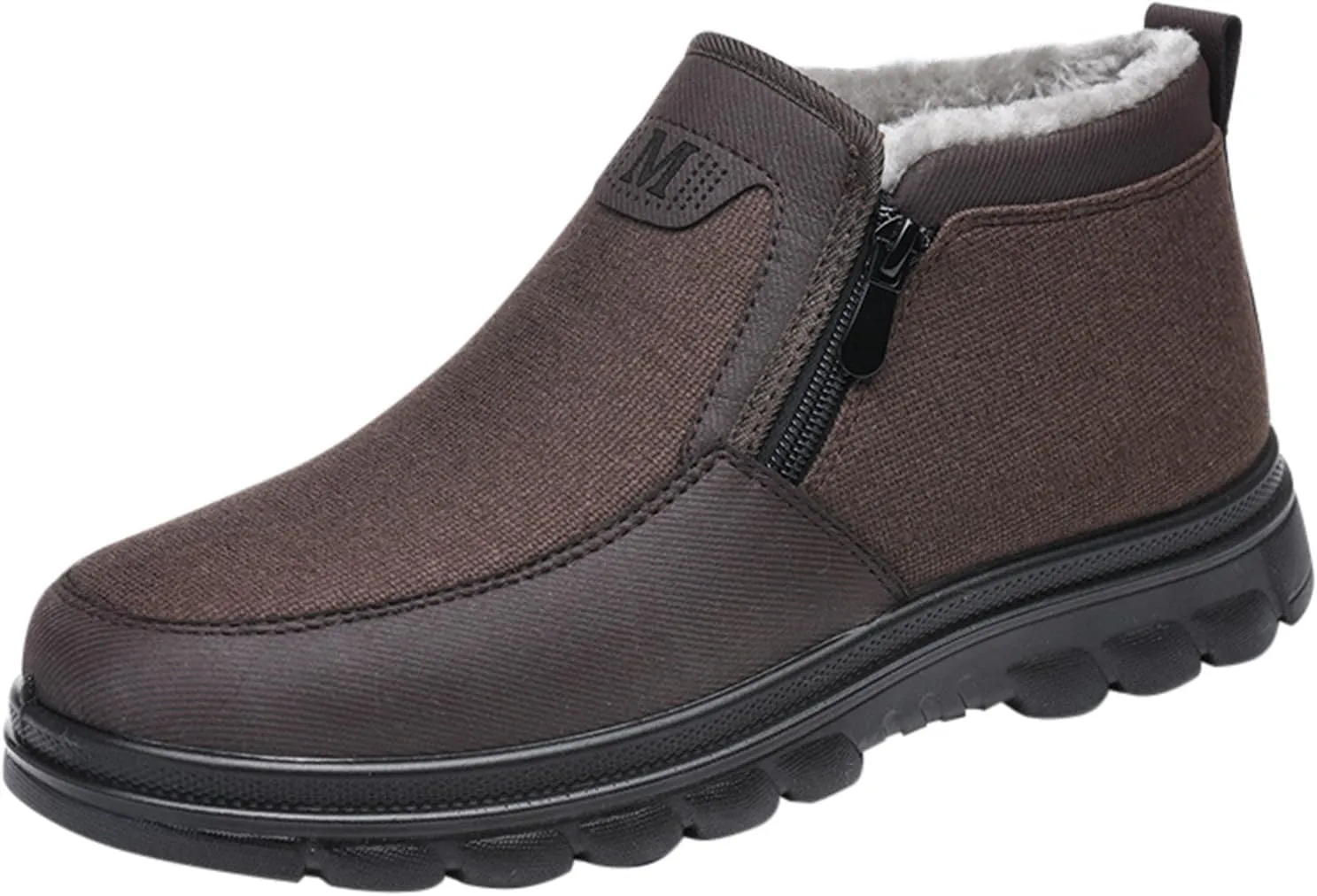 Snow Shoes For Men Plush Lined Side Zipper Walking Shoes Pull-on Hiking Boots Women aterproof Soft Casual Shoes