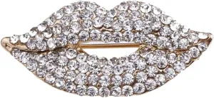 Snowflake And Brooches Lip Fashion Jewelry Sexy Mouth Red Pin Women Brooch Brooches with Rhinestones