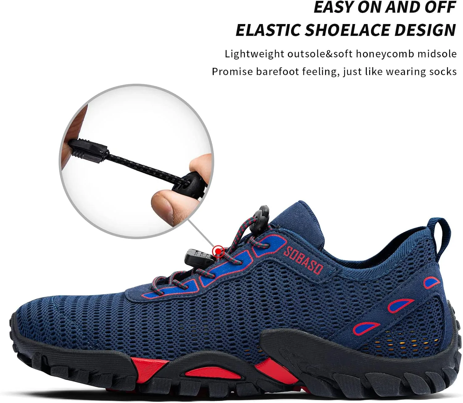 SOBASO Water Shoes Women Men Quick Drying Swim Beach Aqua Shoes for Water Sport Diving Hiking Sailing Travel