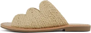 Soda Takes ~ Women Open Toe Raffia Flat Sandals