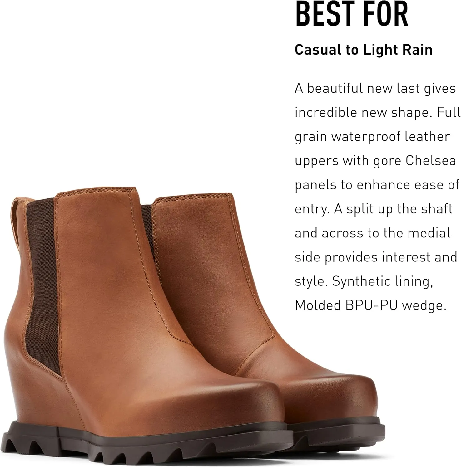 Sorel Women's Joan of Arctic Wedge III Chelsea Boot  Waterproof Leather Wedge Boots