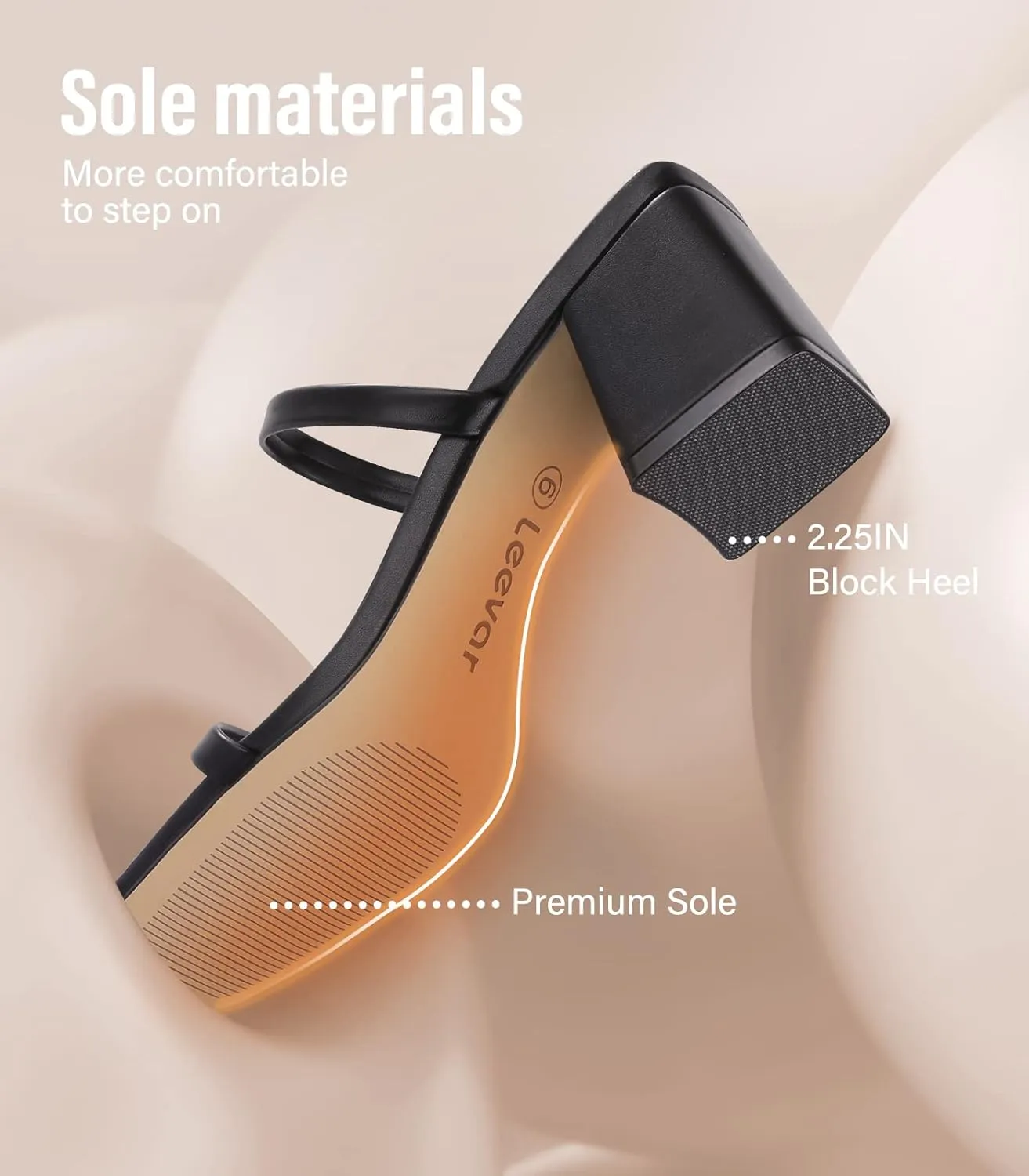Square Toe Heeled Sandals for Women - Women's Low Block Heels Sandals - 2.25IN Open Toe Ankle Strap Chunky Heels - Slip on Heeled Sandal Mule- Nude Black Strappy Heels for Party Wedding Dress Shoes