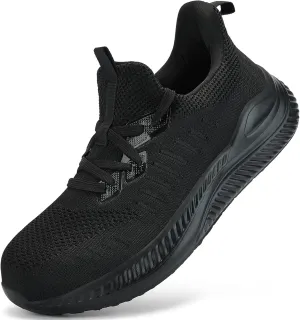 Steel Toe Shoes for Men Slip On Work Sneakers Lightweight Comfort Cushioning Walking Tennis Safety Shoes Puncture Proof