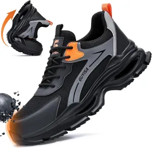 Steel Toe Shoes for Men Women Lightweight Work Shoes Comfortable Steel Toe Sneakers Indestructible Safety Sneakers Construction Tennis Shoe Smash Puncture Proof Unisex