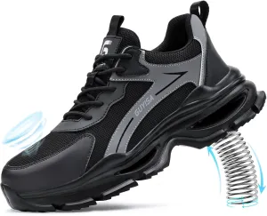 Steel Toe Shoes for Men Women Lightweight Work Shoes Comfortable Steel Toe Sneakers Indestructible Safety Sneakers Construction Tennis Shoe Smash Puncture Proof Unisex