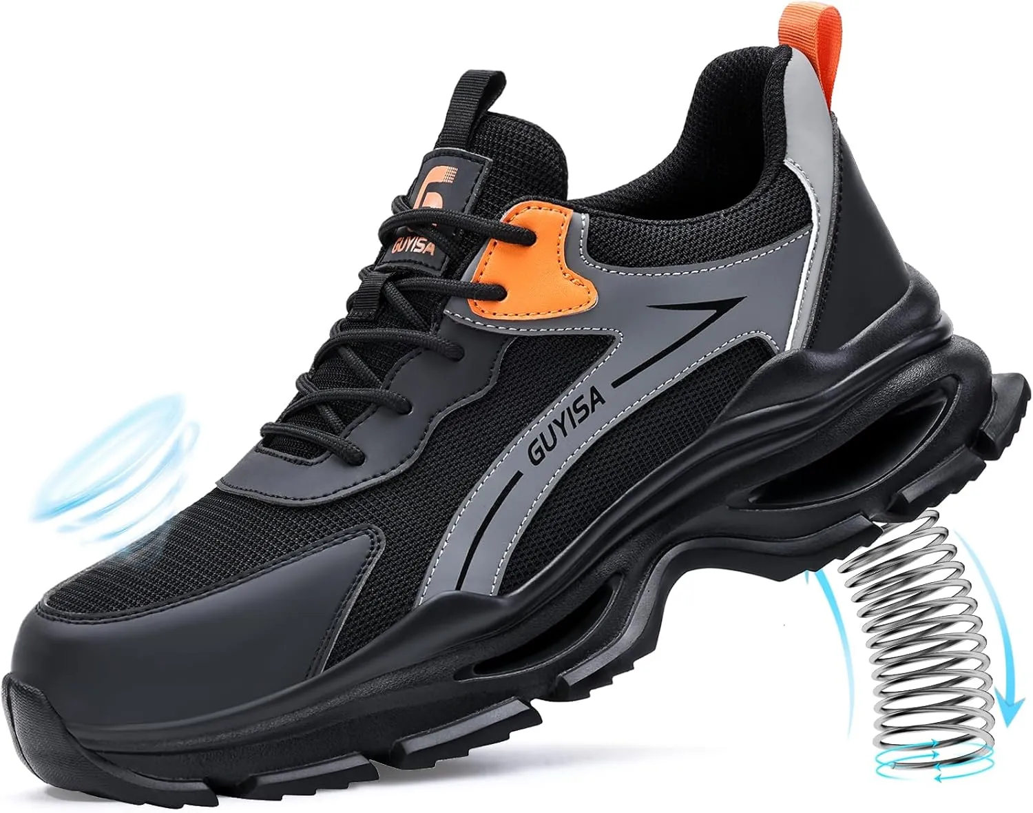 Steel Toe Shoes for Men Women Lightweight Work Shoes Comfortable Steel Toe Sneakers Indestructible Safety Sneakers Construction Tennis Shoe Smash Puncture Proof Unisex