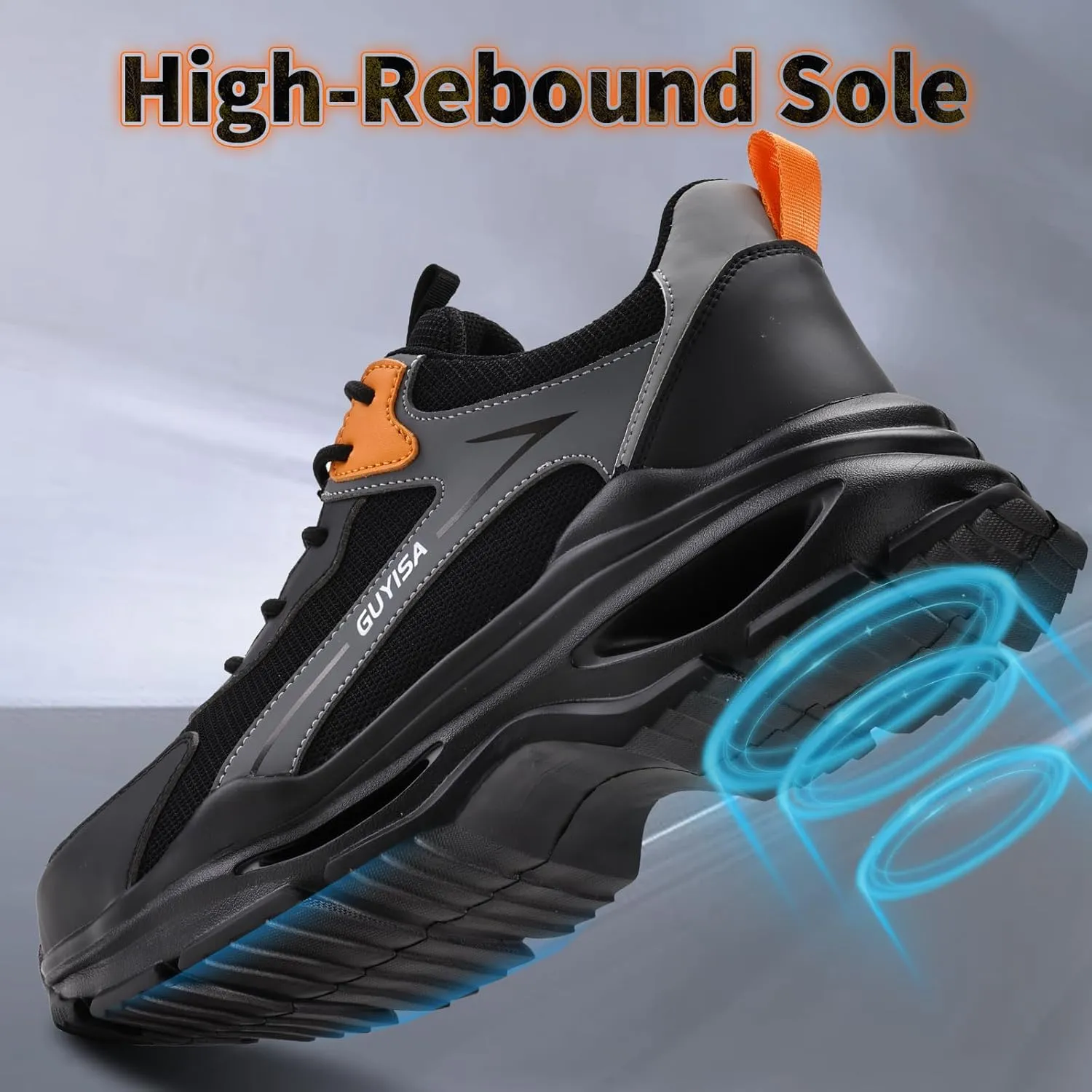 Steel Toe Shoes for Men Women Lightweight Work Shoes Comfortable Steel Toe Sneakers Indestructible Safety Sneakers Construction Tennis Shoe Smash Puncture Proof Unisex