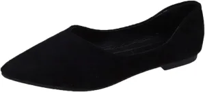 Suede Flat Shoes for Women Comfort Slip On Loafers Pointed Toe Ballet Flats Shoes Casual Dress Shoe Nude Flats