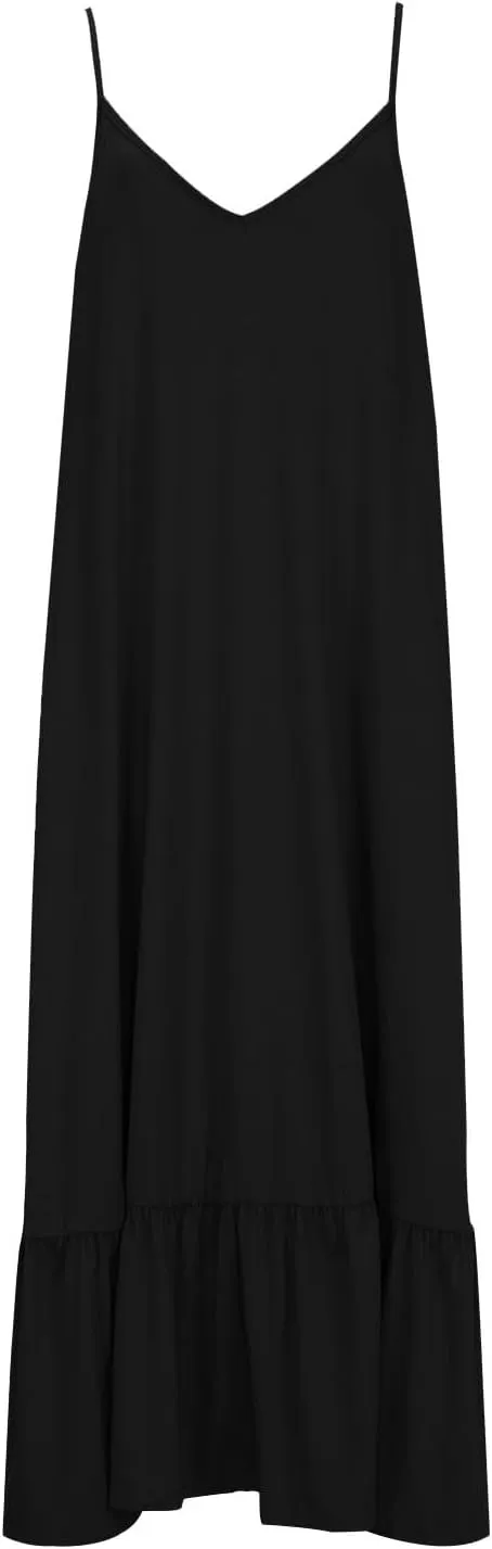 Summer Dresses for Women 2024 Trendy Halter, Sleeveless Casual V Neck Ruffle Dresses, Lightweight Floral Boho Dress