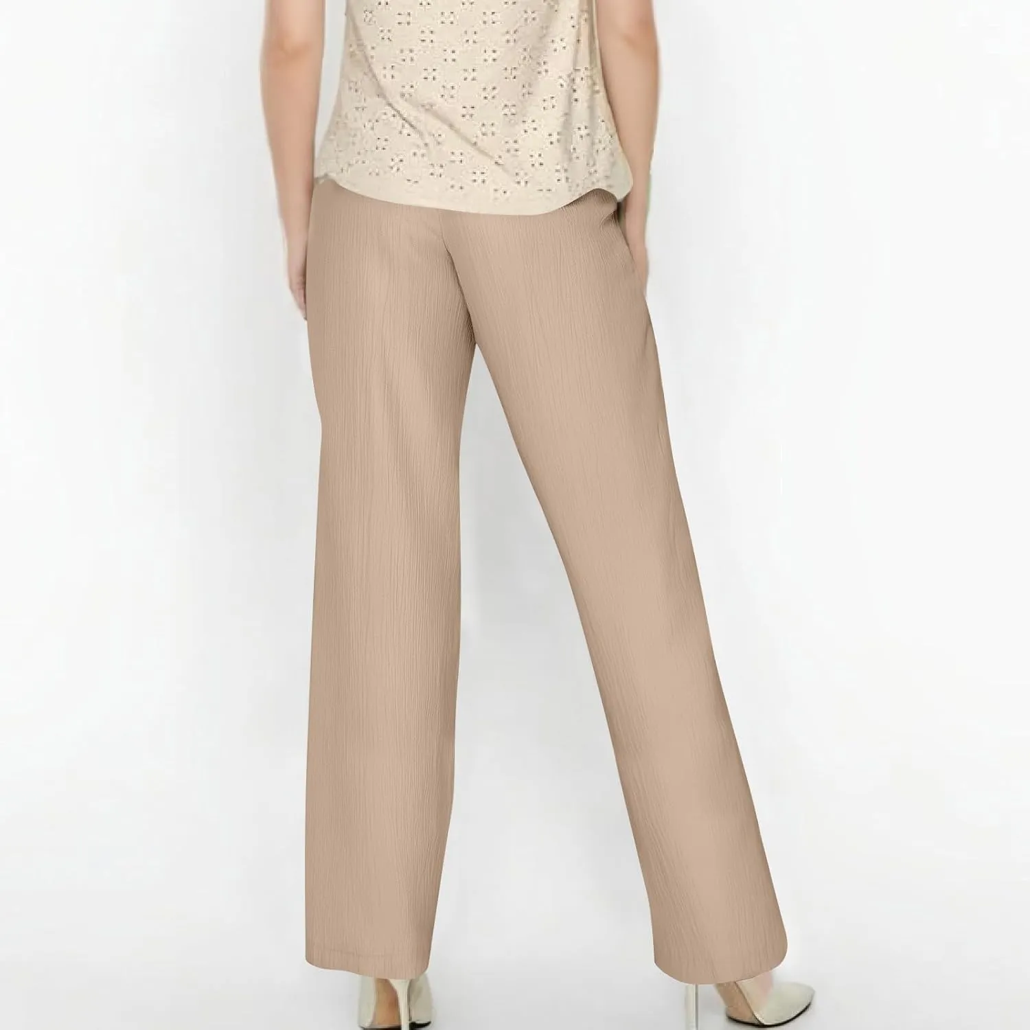 Summer Women Pants Linen Baggy Wide Leg High Waist Solid Palazzo Pants Long Cute Soft Straight Leg Outfits with Pockets