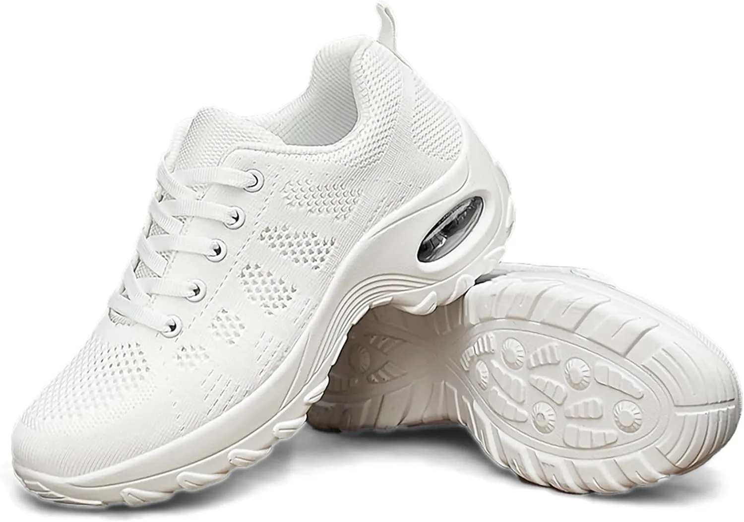SWDZM Women Lace up Dance Sneakers Breathable Air Cushion Lady Split Sole Athletic Walking Dance Shoes