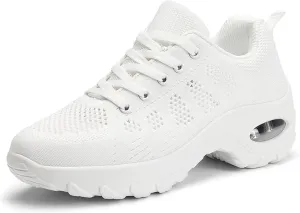 SWDZM Women Lace up Dance Sneakers Breathable Air Cushion Lady Split Sole Athletic Walking Dance Shoes