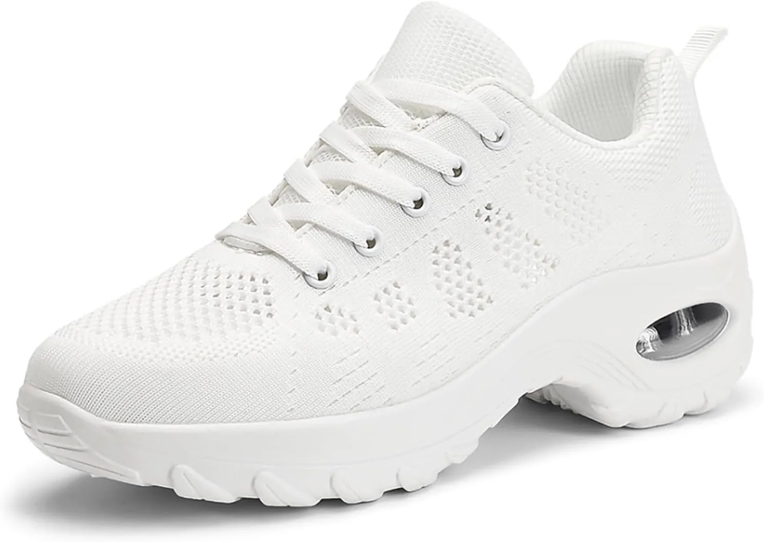 SWDZM Women Lace up Dance Sneakers Breathable Air Cushion Lady Split Sole Athletic Walking Dance Shoes