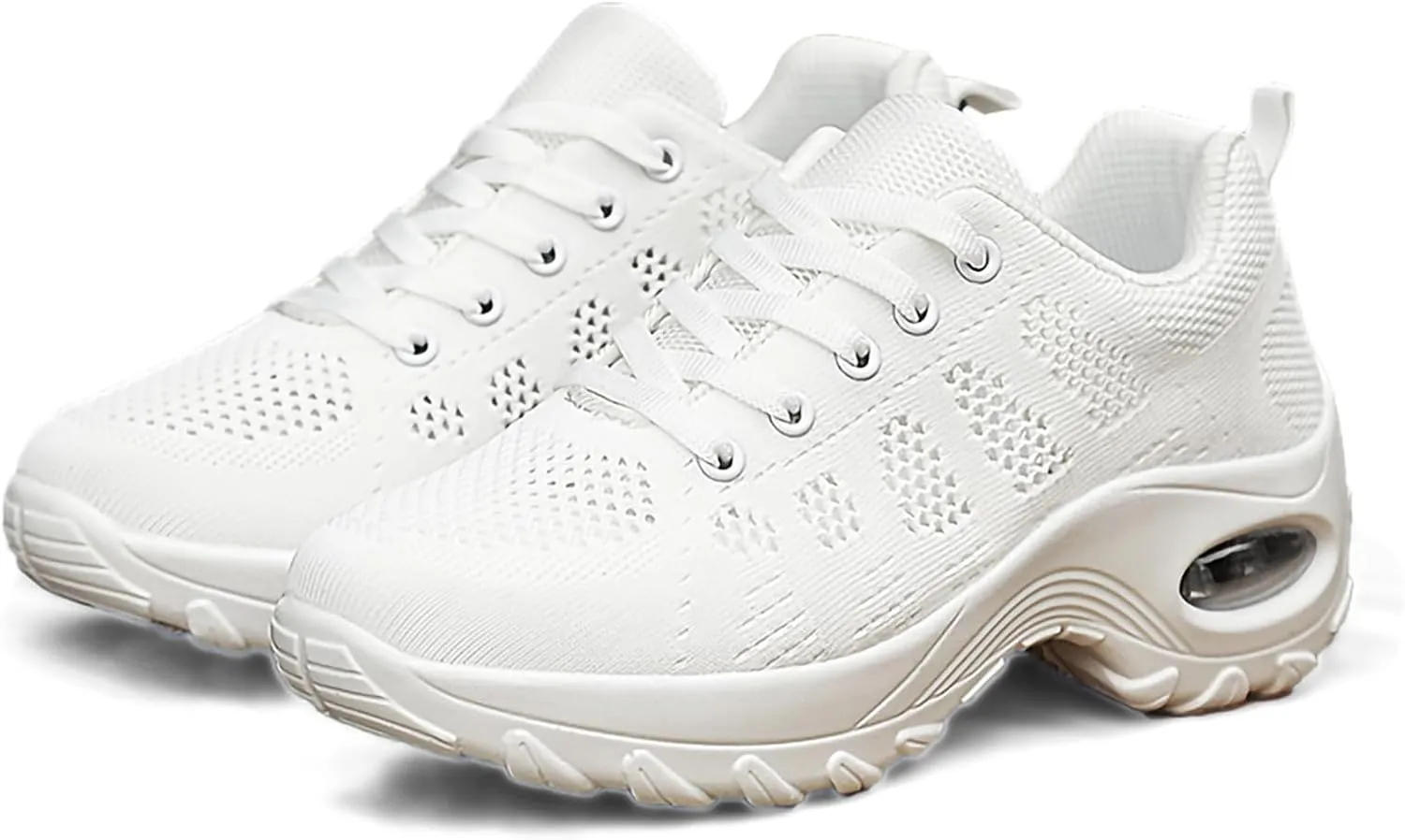 SWDZM Women Lace up Dance Sneakers Breathable Air Cushion Lady Split Sole Athletic Walking Dance Shoes