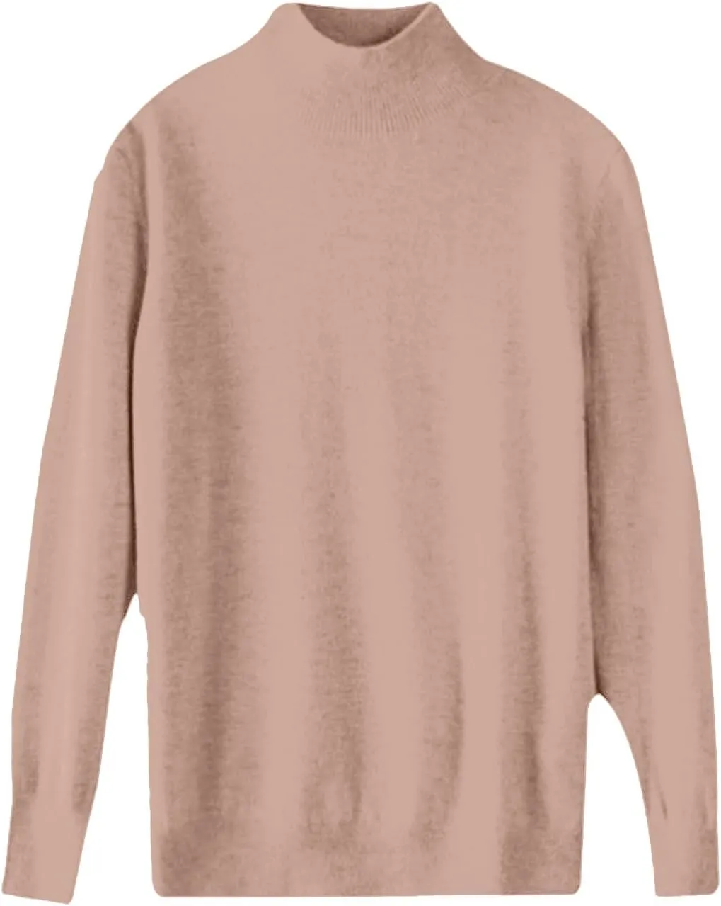 Sweaters for Women Oversized Mock Neck Cashmere Sweater Plain Long Sleeve Fleece Pullover Cozy Wool Cute Knit Sweater