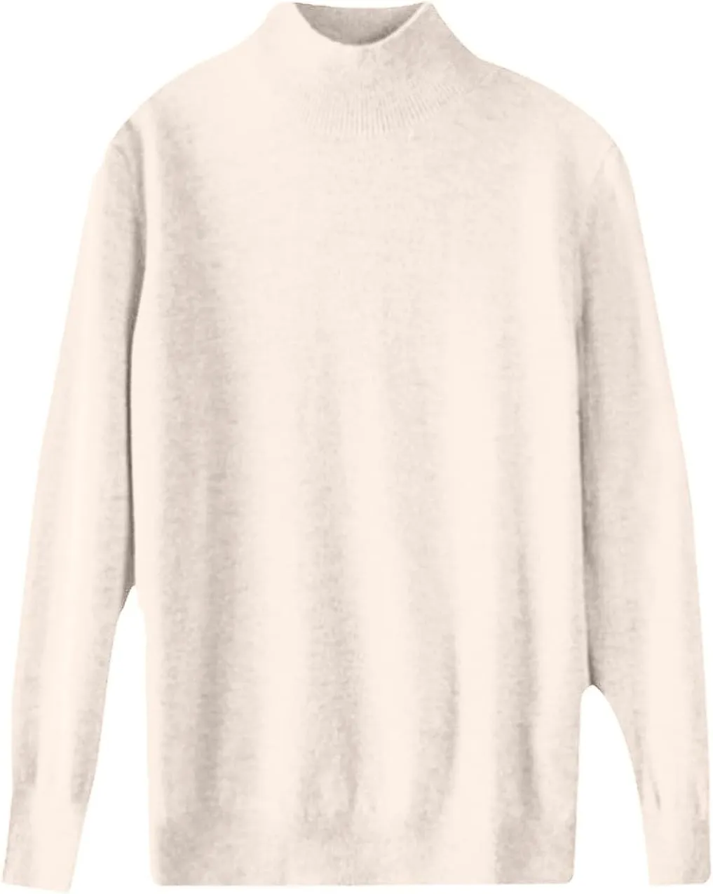 Sweaters for Women Oversized Mock Neck Cashmere Sweater Plain Long Sleeve Fleece Pullover Cozy Wool Cute Knit Sweater