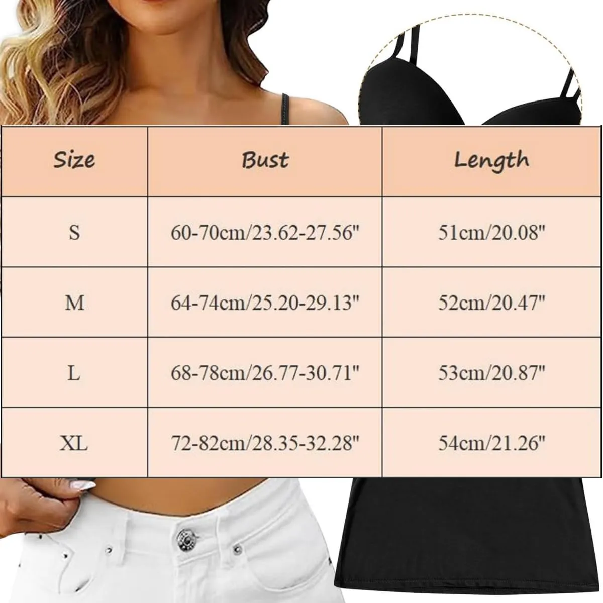 Tank Top with Built in Bra for Women Padded Workout Camisole Tops Spaghetti Strap Cami Shelf Bra Sports Cotton Undershirts