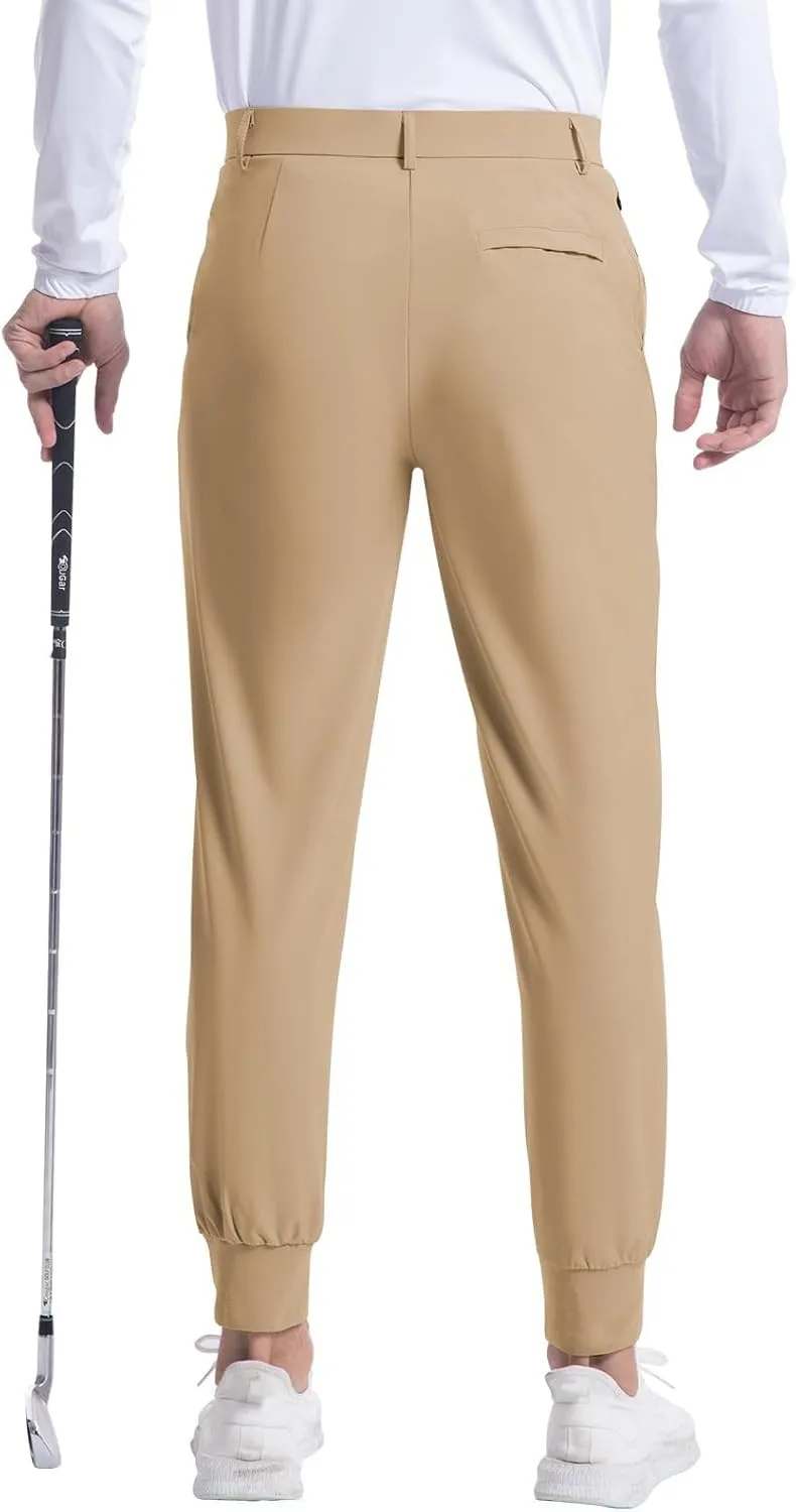 Thatrich Mens Golf Joggers with Pockets Slim Fit Stretch Dress Pants Business Casual Trousers Formal Wear Office Work Pant