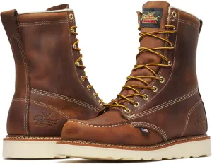 Thorogood American Heritage 8 Moc Toe Work Boots for Men Made with Full-Grain Leather, Soft Toe, Slip-Resistant Wedge Outsole and Comfort Footbed; EH Rated