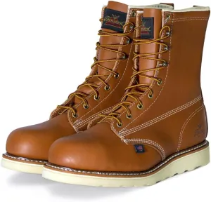 Thorogood American Heritage 8 Steel Toe Work Boots for Men - Full-Grain Leather with Round Toe, Slip-Resistant Wedge Outsole and Comfort Insole; EH Rated