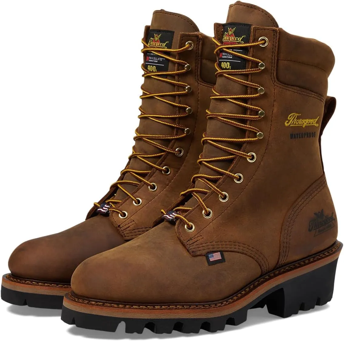Thorogood Men's Logger Series 9 Round Toe, 400G 3M Thinsulate Insulation Non-Safety Toe Boot