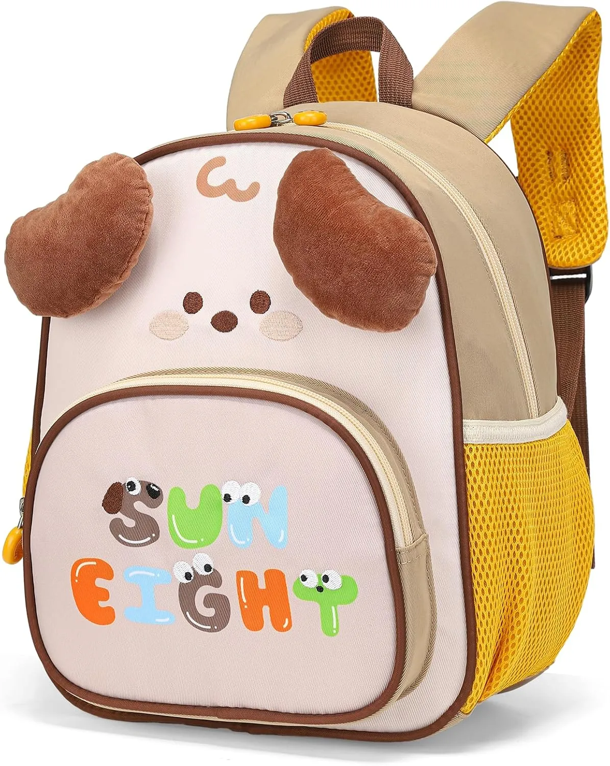 Toddler Backpack for Kids, Small 3D Cartoon Preschool for Age 2-4 Boys Girls Cute Toddler Bookbags Daycare Nursery Backpack for School, Travel (3D Dog, khaki)