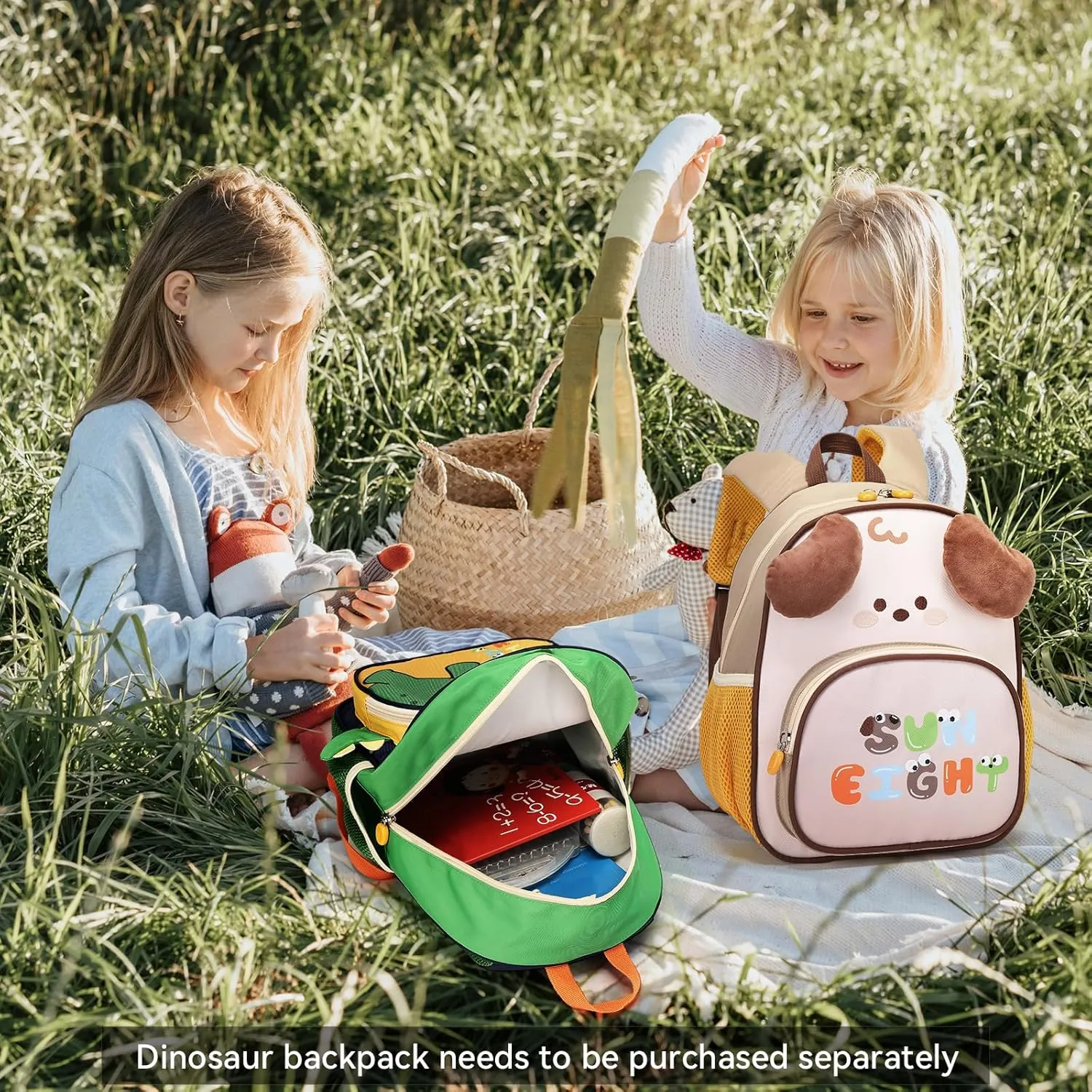 Toddler Backpack for Kids, Small 3D Cartoon Preschool for Age 2-4 Boys Girls Cute Toddler Bookbags Daycare Nursery Backpack for School, Travel (3D Dog, khaki)